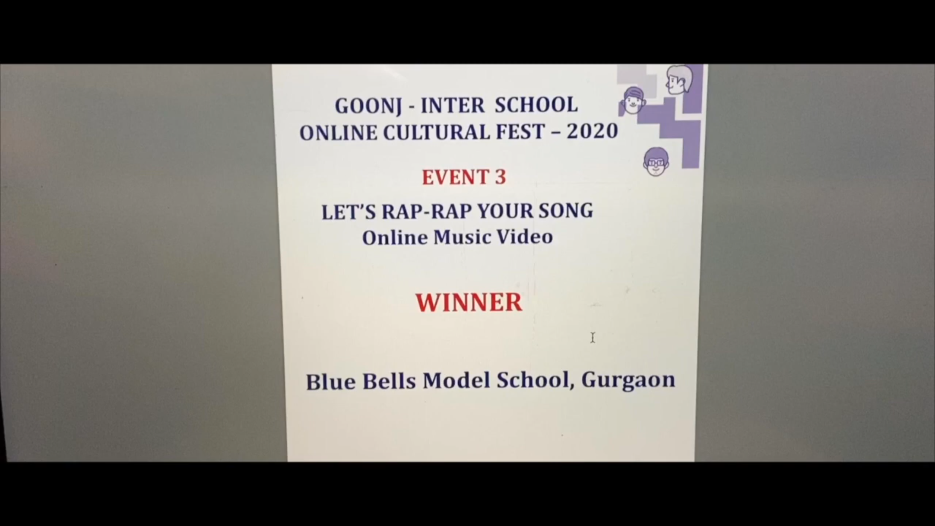 DPS GOONJ RAP COMPETITION WINNER , BLUEBELLS MODEL SCHOOL